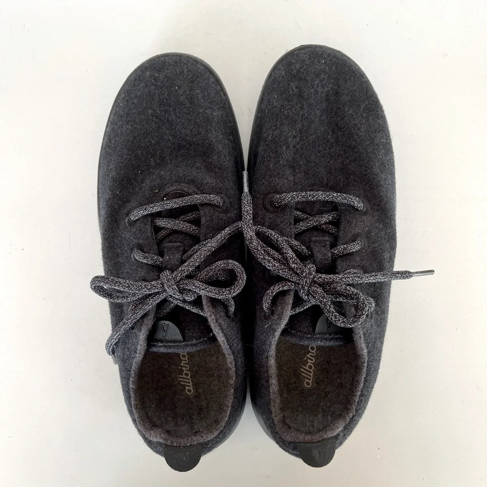 AllBirds Women's Wool Runners in Natural Black (Black Sole), size 9